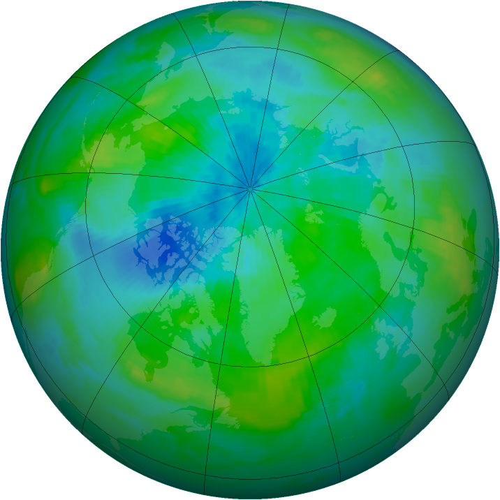 Arctic ozone map for 10 September 1985